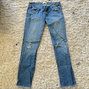Abercrombie & Fitch Ripped Straight Leg Jeans